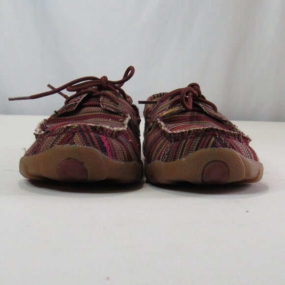 Twisted X Boots Red/Multi Women's Boat Shoes Driving Mocs D Toe Size 7 - Picture 4 of 11